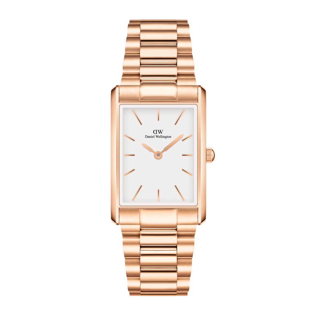 Reloj Daniel Wellington esfera en oro rosa y en blanco y exterior oro rosado.