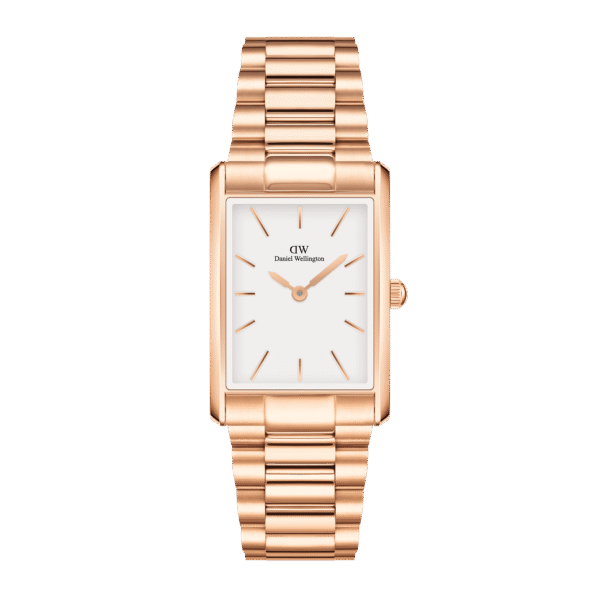 Reloj Daniel Wellington esfera en oro rosa y en blanco y exterior oro rosado.