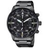Reloj Citizen con esfera de color full negro y exterior de acero en color full black.