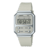 Reloj Casio Collection esfera beige digital y exterior con correa del mismo color de resina.