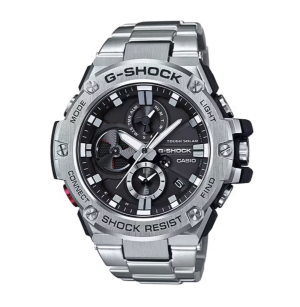 Reloj Hombre Casio G-Shock Steel Solar GST-B100D-1AER Bluetooth-Correa acero plateado