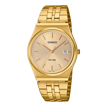 Reloj Casio con esfera de color dorada y exterior de acero en color dorado.