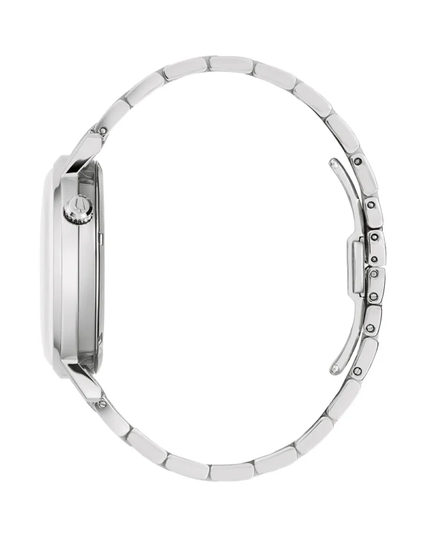 Detalle del mecanismo interno Movimiento automático del Bulova 96A276 a través de su esfera abierta.
