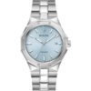 Reloj Bulova 96B462 frontal con brazalete de acero.