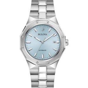 Reloj Bulova 96B462 frontal con brazalete de acero.