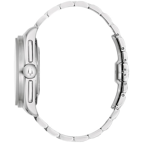 Perfil lateral del Bulova 96K115 Lateral del Bulova 96K115 con cristal curvado.