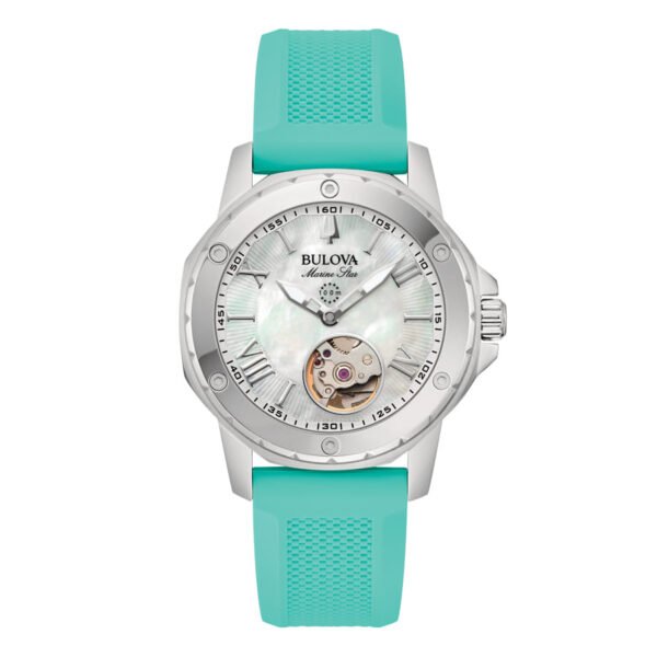 Reloj Bulova 96L325 vista frontal Reloj Bulova 96L325 completamente plateado, vista frontal.