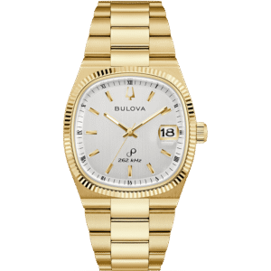 Reloj Bulova 97B223 dorado con esfera clara.