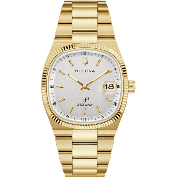 Reloj Bulova 97B223 dorado con esfera clara.