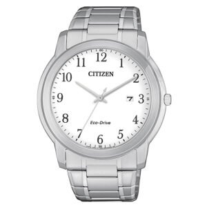 Reloj Citizen AW1211-80A con esfera blanca y correa de acero inoxidable