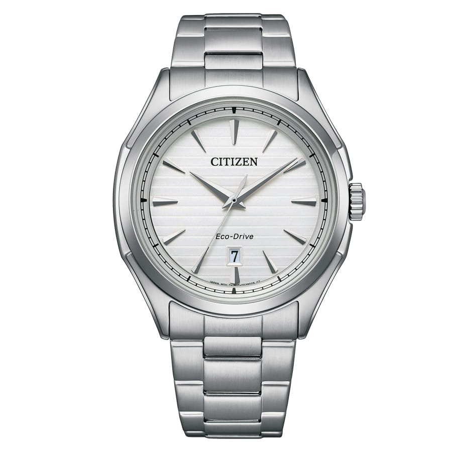 Reloj Citizen AW1750-85A con esfera plateada y correa metálica