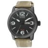 Reloj Citizen BM8476-23E con correa beige y esfera negra.