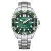 Reloj Citizen Promaster BN0269-50W con esfera verde.