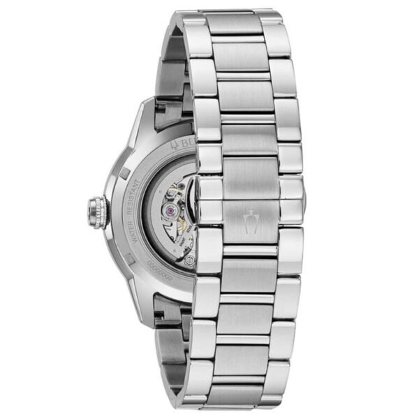 Bulova 96A208 mecanismo visible Fondo transparente del Bulova 96A208 con mecanismo automático.