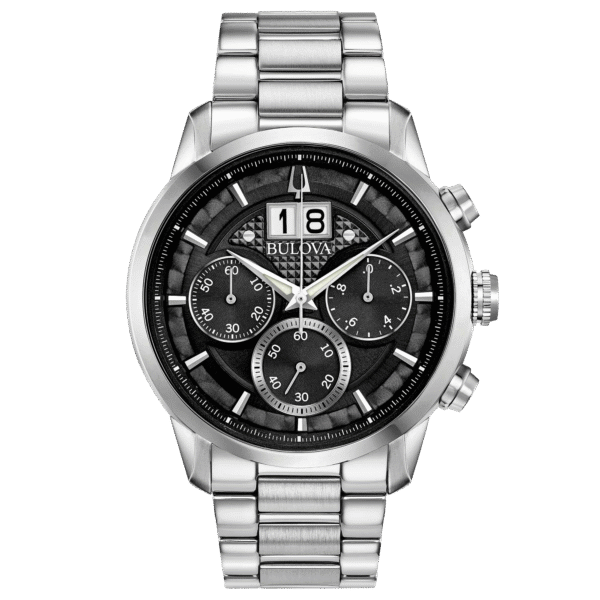Reloj Bulova 96B319 Reloj Bulova 96B319 con cronógrafo y brazalete de acero.
