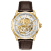 Reloj Bulova 97A138 con esfera esqueleto y acabado dorado.