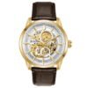 Reloj Bulova 97A138 con esfera esqueleto y acabado dorado.