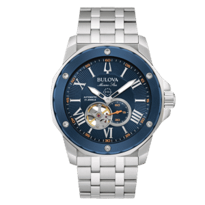 Bulova Marine Star 98A302 automático esfera azul.