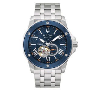 Bulova Marine Star 98A302 automático esfera azul.