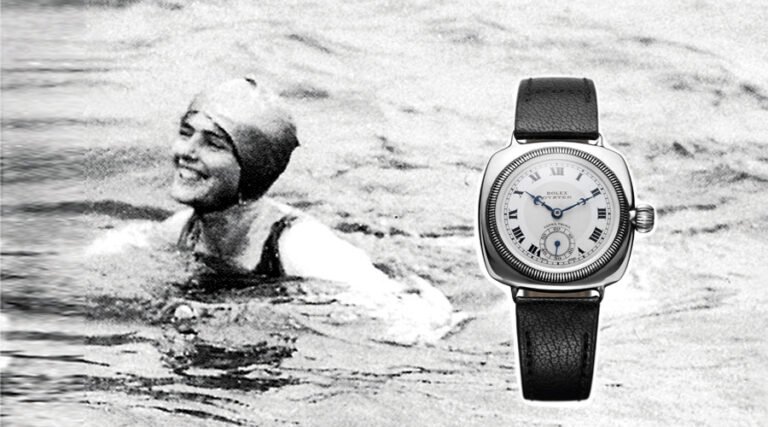 Estanqueidad en relojes: Mercedes Gleitze con el Rolex Oyster en su intento de cruzar el Canal de la Mancha en 1927
