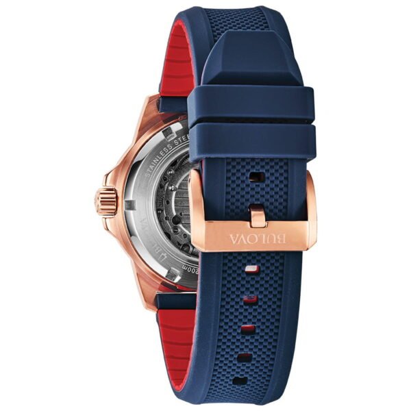 Correa azul de silicona texturizada Correa de silicona azul del Bulova 98A227 con textura