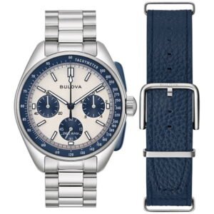 Subesferas azules del Bulova 98K112 sobre esfera plateada