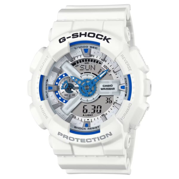 Esfera luminosa azul – GA‑110HDS‑7AER Esfera azul fosforescente del G-Shock GA-110HDS-7AER