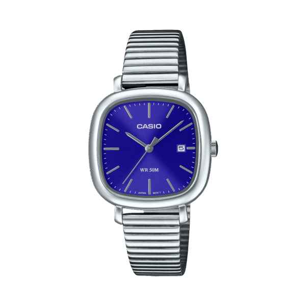 Esfera azul del Casio LTP‑B166D‑2AVEF con ventana de fecha