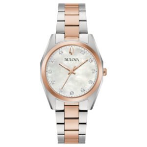 Esfera nacarada con diamantes en el Bulova 98P207