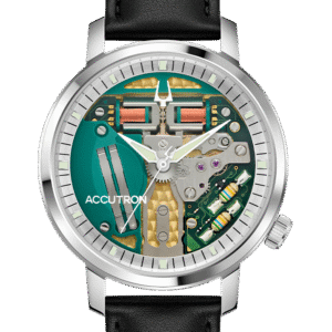 Reloj Accutron 26A211 de diseño clásico con caja de acero inoxidable y esfera elegante.