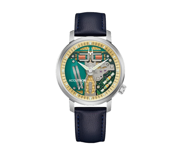 Reloj Accutron 26A213. Elegancia clásica en acero y piel Reloj Accutron 26A213 de diseño clásico con caja de acero inoxidable y esfera elegante.