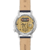 Parte trasera del reloj Accutron 26A213 de diseño clásico con caja de acero. inoxidable y esfera elegante.