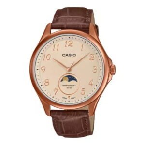 Esfera del Casio MTP-M110RL-5AVER con indicador lunar.