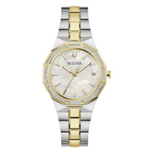 98R299 Esfera de madreperla del reloj dorado Bulova 98R299.