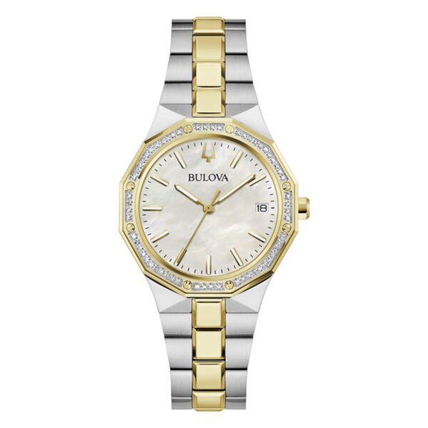 98R299 Esfera de madreperla del reloj dorado Bulova 98R299.