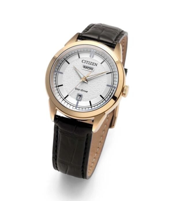 AW0153-04A Citizen Reloj de hombre dorado con correa CITIZEN AW0153-04A elegante con caja dorada y correa de piel