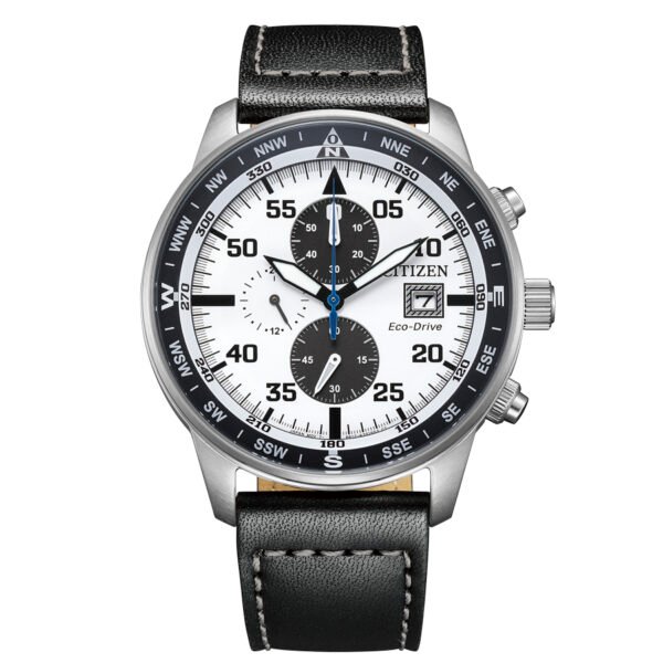CA0880-58L – Reloj Aviator Crono de Citizen Eco Drive B612 Blanco y negro