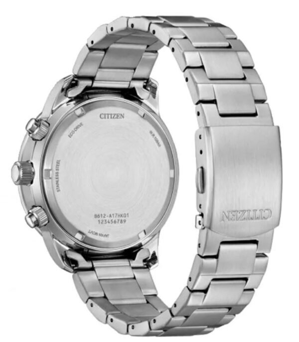 Trasera CA0880-58L – Reloj Aviator Crono de Citizen Eco Drive B612 azul y negro