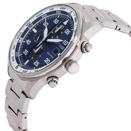 Citizen CA0880-58L lateral Aviator Crono azul y negro
