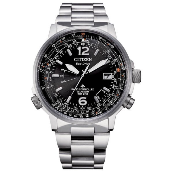 Reloj Citizen CB0230-81E vista frontal esfera negra