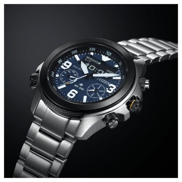 Reloj Citizen JV1006-51L Promaster Land vista angular diseño deportivo azul