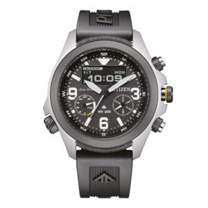 Reloj Citizen JV1007-07E vista frontal esfera negra