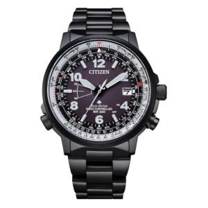 Reloj Citizen CB0245-84E vista frontal esfera negra