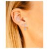 Pendientes Lecarré Ocean detalle puesto Pendientes Lecarré Ocean oro blanco topacio azul detalle puesto