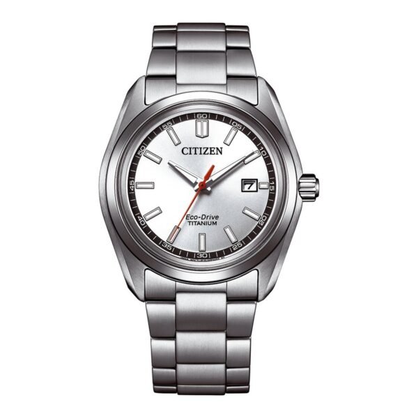 Reloj Citizen AW1900-50A vista frontal esfera plateada