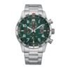 Reloj Citizen CA0791-81X vista frontal bezel brújula aviador verde