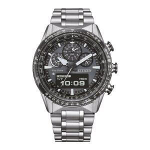 Reloj Citizen JV2006-55H Promaster Skyhawk esfera gris vista frontal