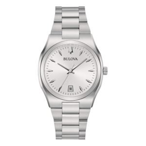 Reloj Bulova 96M156 Surveyor Lady esfera plateada vista frontal