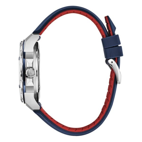 Reloj Bulova 98A225 Marine Star vista lateral bisel azul