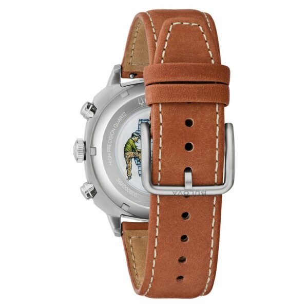 Reloj Bulova 96B482 Military tapa trasera correa marrón